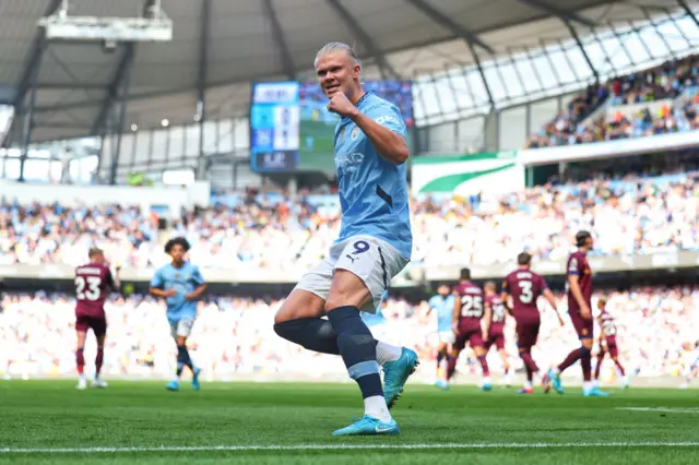 Erling Haaland celebrates