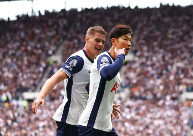 Son Heung-min celebrates