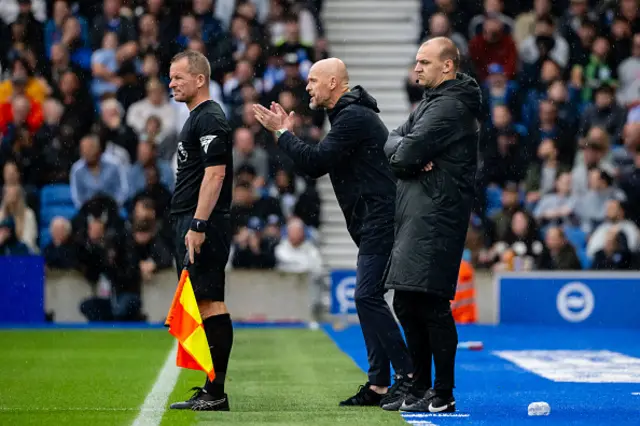 Manchester United Head Coach / Manager Erik ten Hag reacts