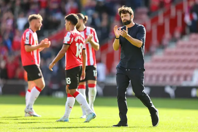 Russell Martin of Southampton applauds the fans