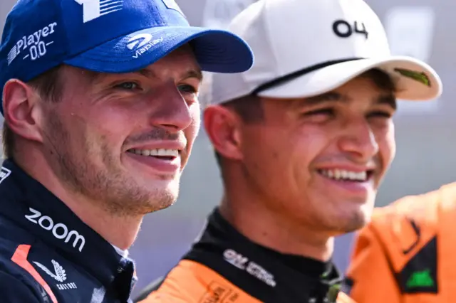 Max Verstappen and Lando Norris