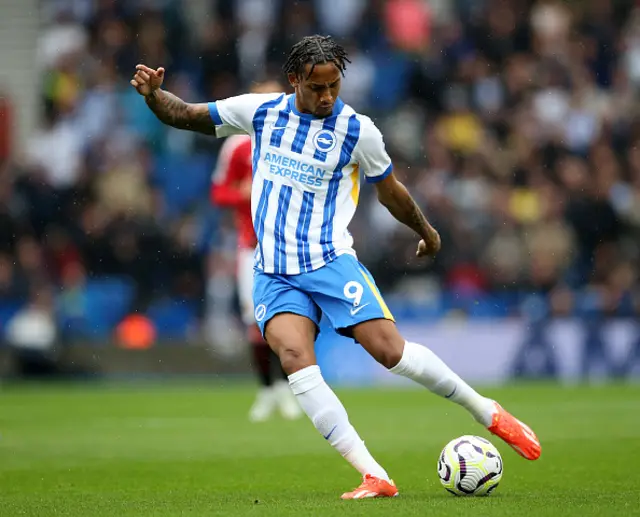 Joao Pedro of Brighton & Hove Albion shoots