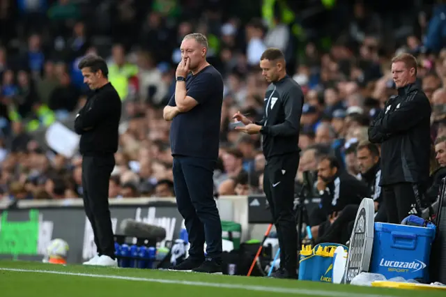 Steve Cooper, Manager of Leicester City, reacts