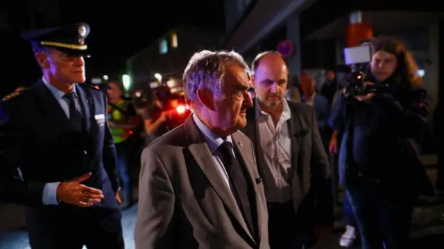 Interior minister of the state of North Rhine-Westphalia Herbert Reul visits the area following an incident in which several individuals were killed on Friday night when a man randomly stabbed passers-by with a knife at a city festival, in Solingen, Germany, August 24, 2024.