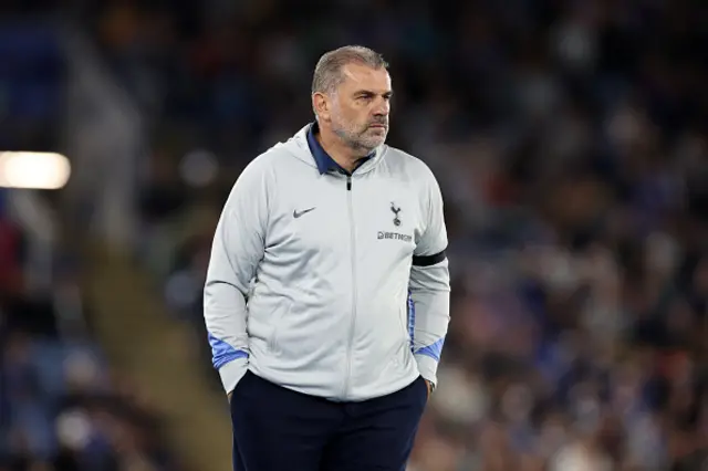 Tottenham Hotspur Manager Ange Postecoglou looks on