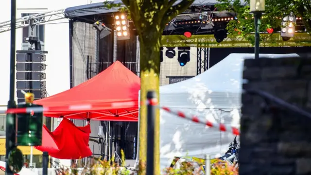 Stage with tents