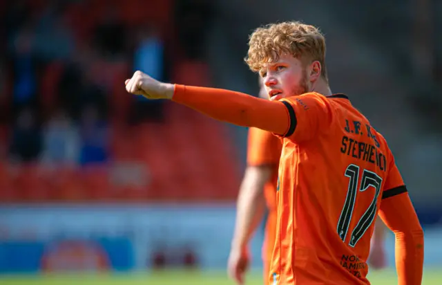 Luca Stephenson celebrates his first senior goal