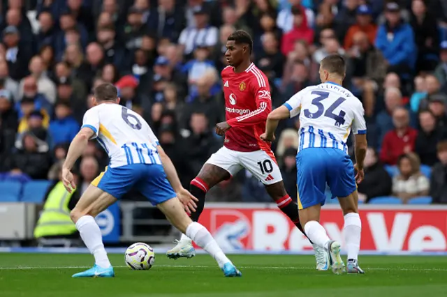 Marcus Rashford of Manchester United runs with the ball