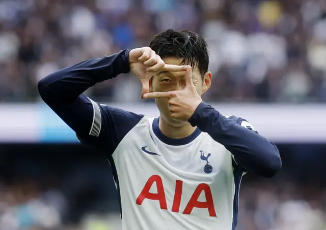 Son Heung-min celebrates