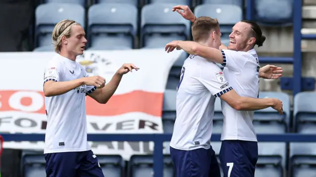 Preston players celebrate