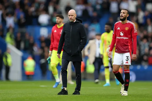 Erik ten Hag, Manager of Manchester United, shows dejection