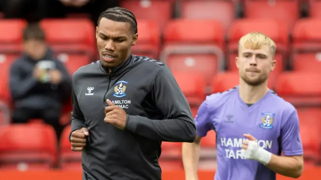 Kilmarnock players warming up