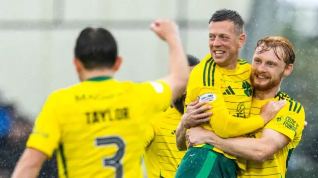 Celtic players celebrating