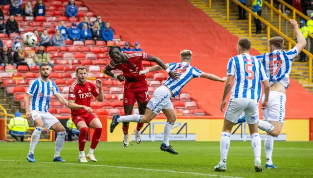 Pape Habib Gueye scores for Aberdeen against Kilmarnock