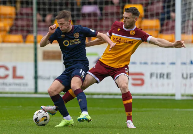Hearts' Blair Spttal and Motherwell's Stephen O'Donnell