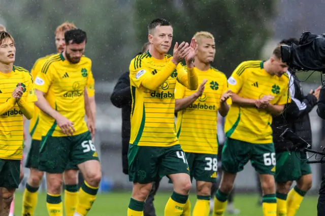 Celtic players celebrating