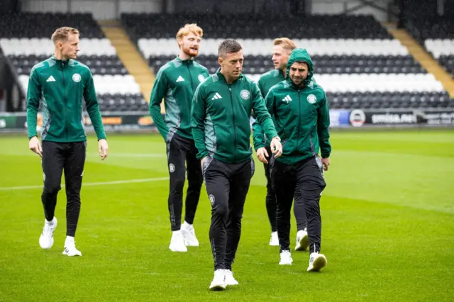 Celtic players in Paisley