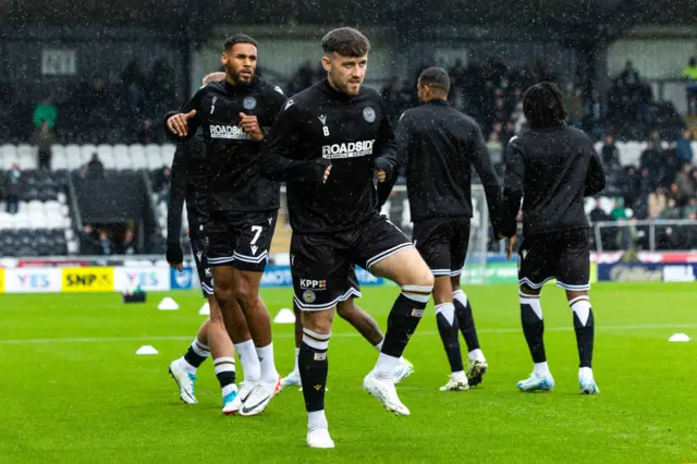 St Mirren players warming up