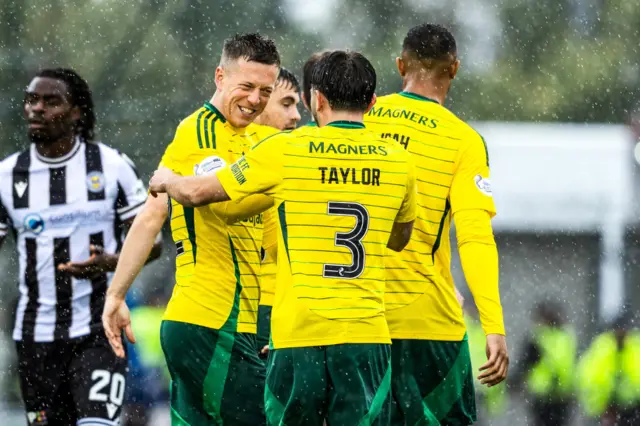 Celtic players celebrating