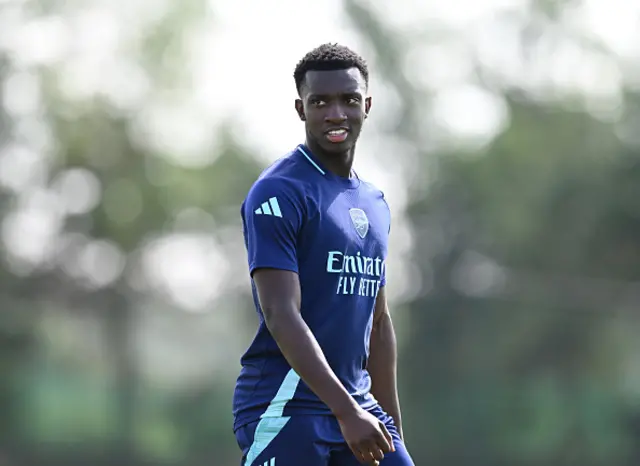 Eddie Nketiah of Arsenal during a training session