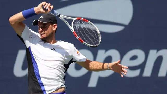 Dominic Thiem in action at the US Open