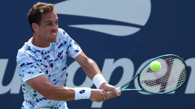 Roberto Carballes Baena in action at the US Open