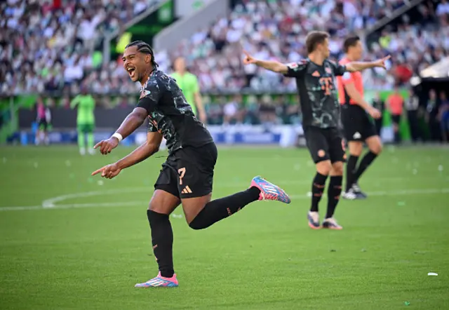 Gnabry celebrates after scoring