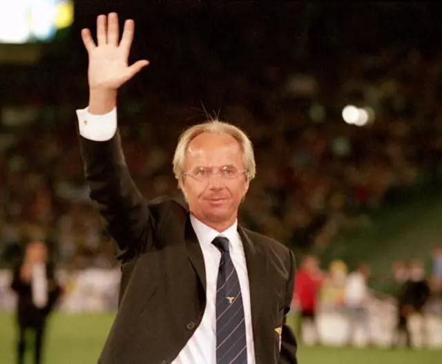 Sven Goran Eriksson celebrates