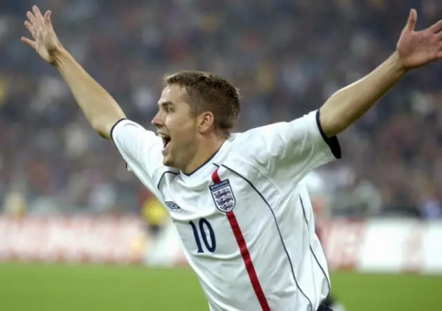 Michael Owen celebrates scoring