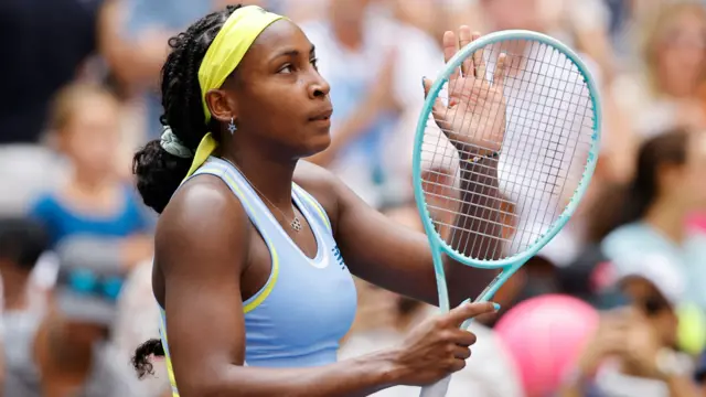 Coco Gauff celebrates