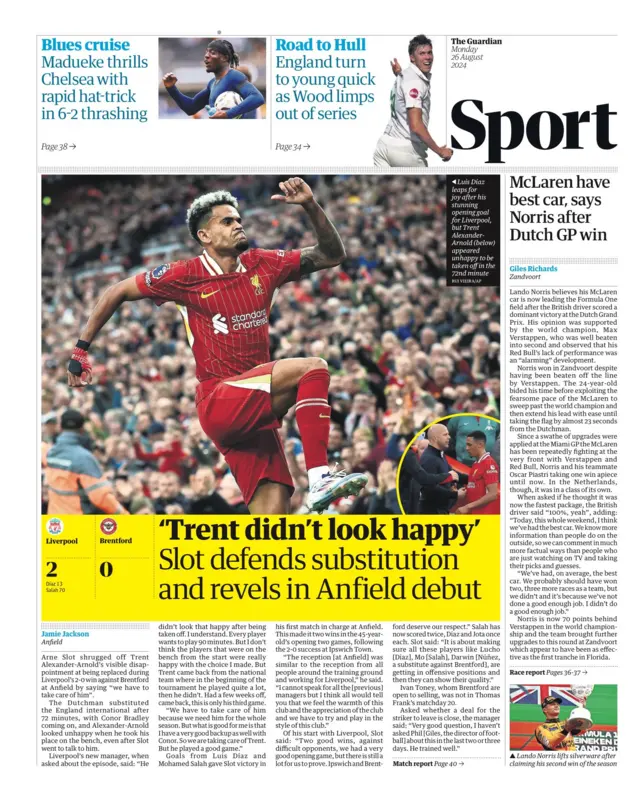 Back page of the Guardian