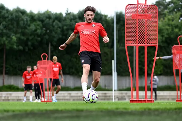 Adam Lallana during a Southampton FC pre-season training session