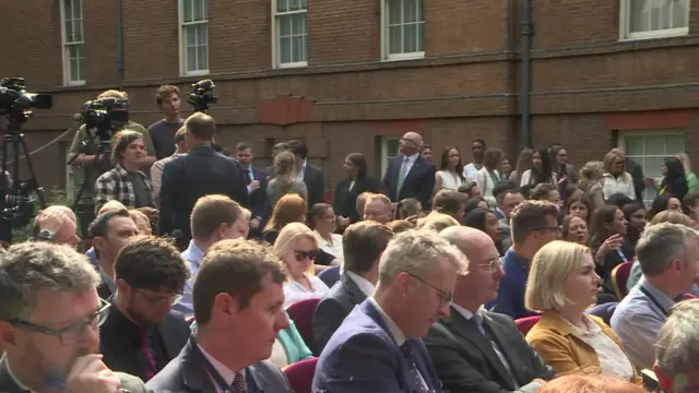 Journalists and guests in the Downing Street garden