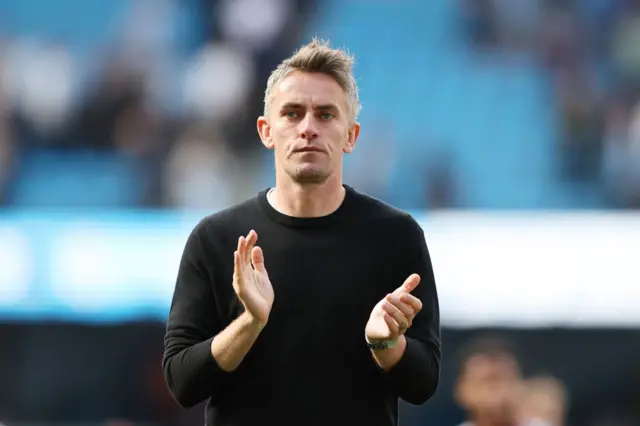 Ipswich boss Kieran McKenna clapping