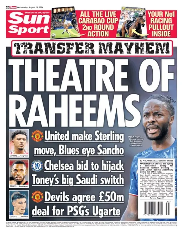 The Sun back page on 28 August 2024