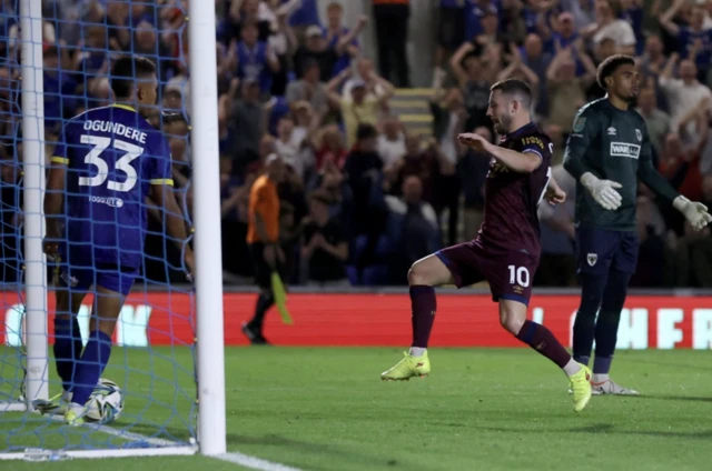 Conor Chaplin scores their side's second goal