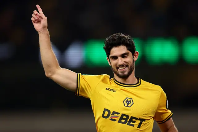 Goncalo Guedes of Wolverhampton Wanderers celebrates