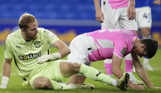 Joe Lumley (left) looks dejected