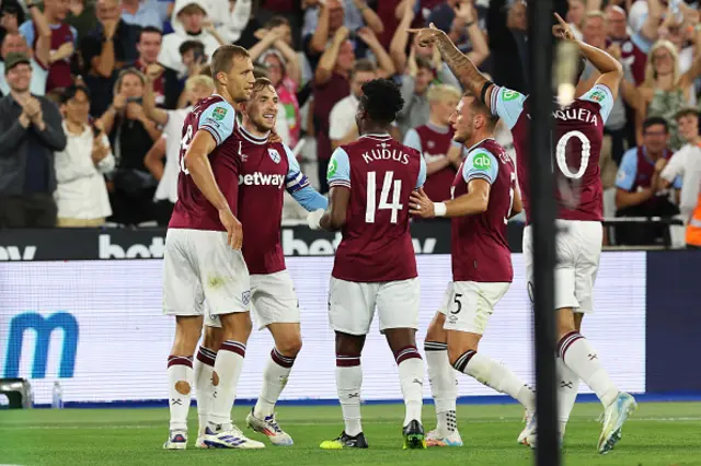 Jarrod Bowen of West Ham United celebrates