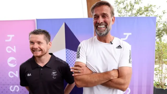 New Zealand Badminton player Wojtek Czyz with his friend Jurgen Klopp