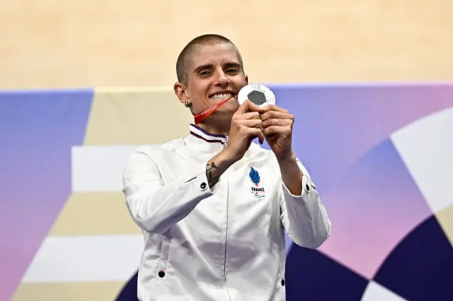 Marie Patouillet poses with her silver medal