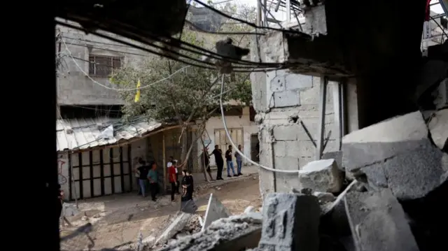 Collapsed buildings in the city of Tulkarm