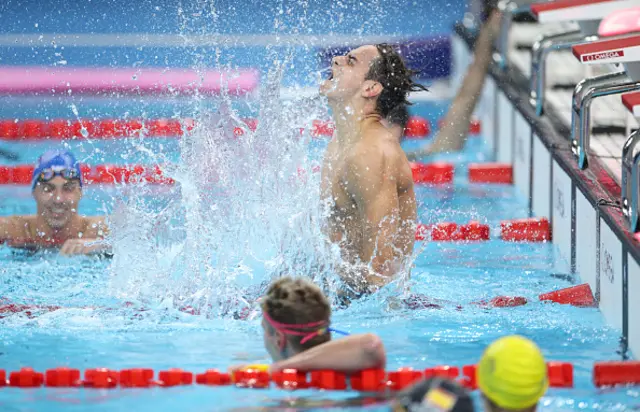 Gold Medalist Ugo Didier of Team France celebrates