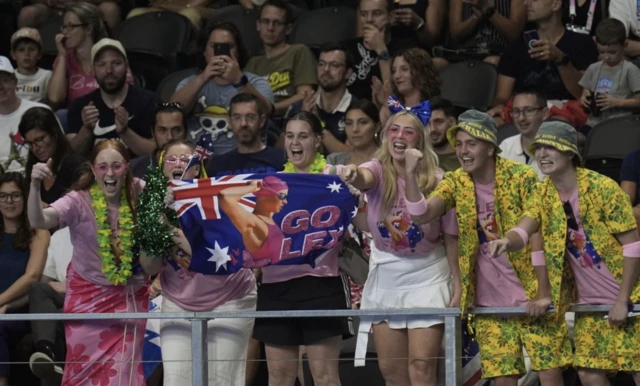 Fans show support for Australia's Alexa Leart