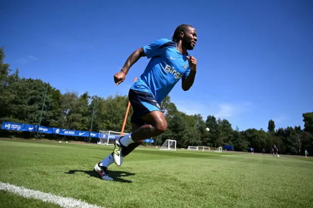 Raheem Sterling training alone