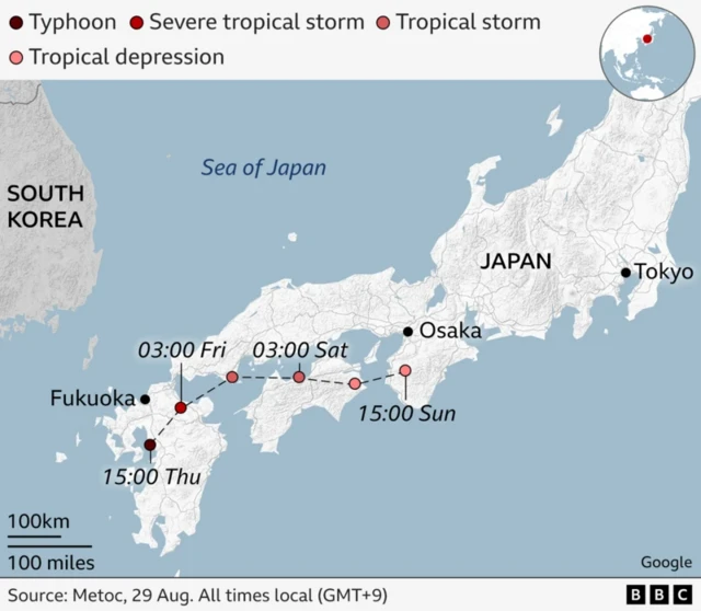 Kagoshima is on the southern Kyushu Island, south of Fukuoka