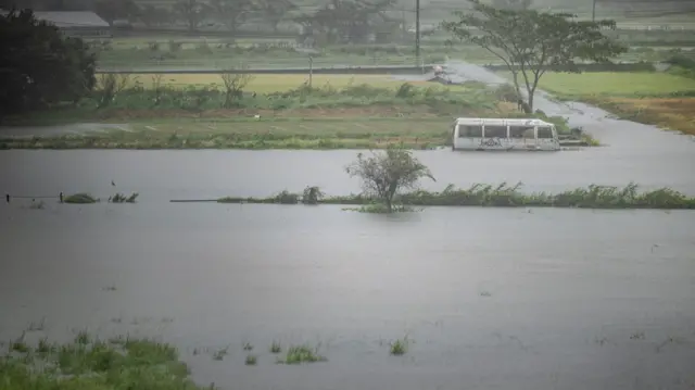 Bus in Yufu city of Oita