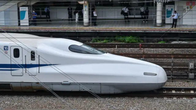 A Shinkansen bullet train