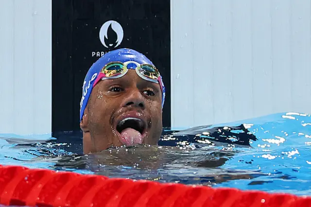 Gold Medallist Gabriel Geraldo dos Santos Araujo of Team Brazil celebrates