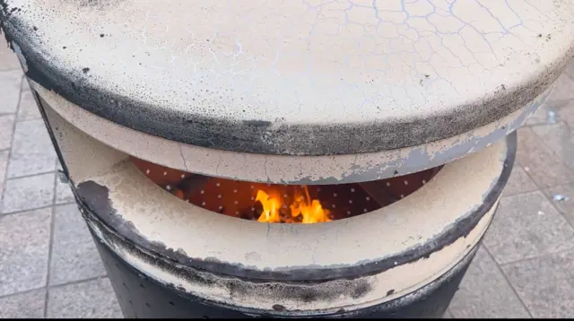 Picture showing a bin on fire